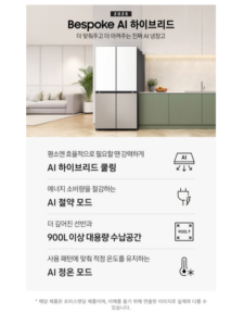 삼성전자 비스포크 AI 하이브리드 901L 4도어 냉장고 RM70F91R1ZG 방문설치 이미지 2